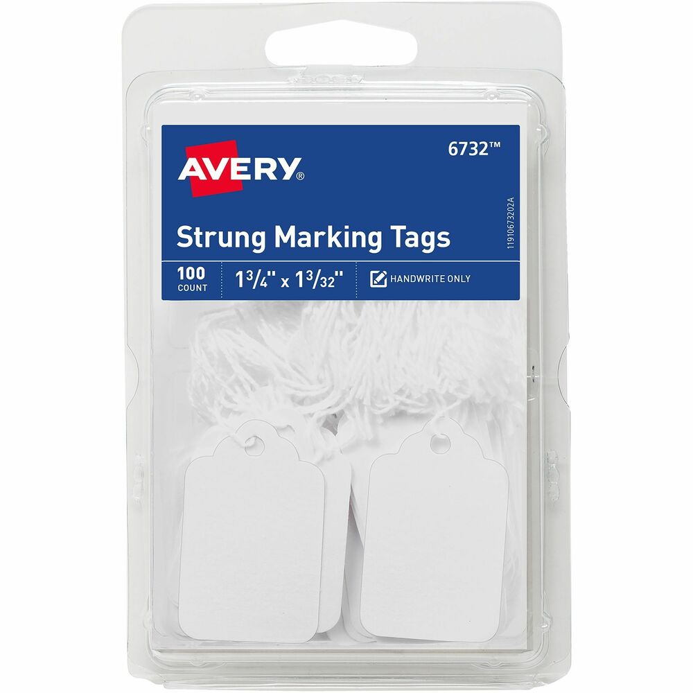 AVE06732 - Marking tags offer a smooth surface for writing to make it simple to label items with important information. Cardstock tag is durable for long-lasting use. A convenient string lets you tie the tag to whichever item needs to be labeled. The tags' compact size makes them ideal for marking prices, sizes, ownership or other features for sale or storage. Use marking tags to organize items for sale, distribution, storage or other purposes.