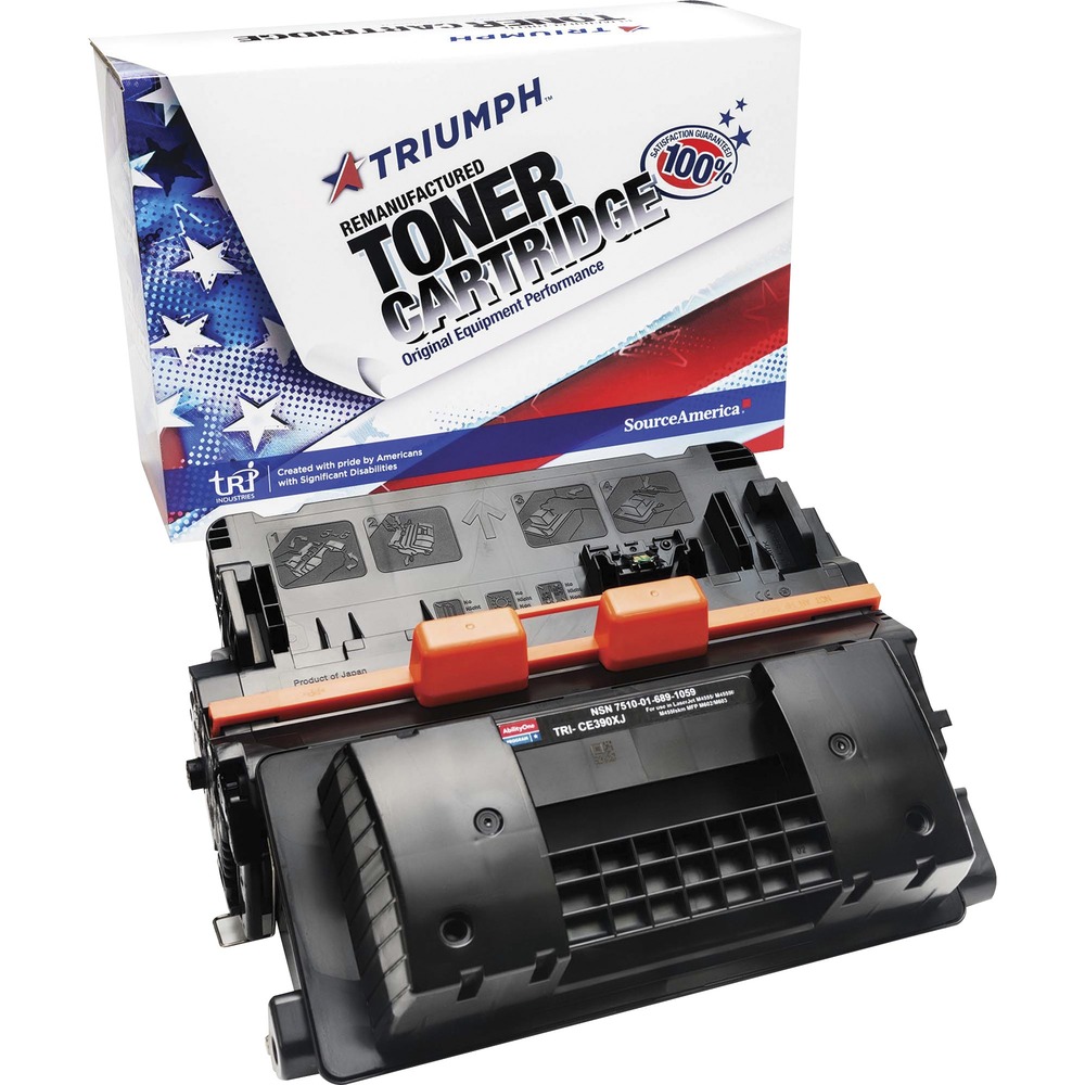 NSN6891059 - Remanufactured toner cartridge is designed for use in HP LaserJet Enterprise 600 M4555, M4555f, M455fskm; MFP M602 and M603. AbilityOne toner provides strategic opportunities to address a variety of customer needs including significant savings, guaranteed performance, compliance with executive orders and free recycling solutions. Plus, every purchase creates jobs for people with disabilities. TAA-compliant, high-yield cartridge is assembled in the U.S.A., made using 35 percent post-consumer content and meets ISO 14001 recycling standards. It yields approximately 30,000 pages.