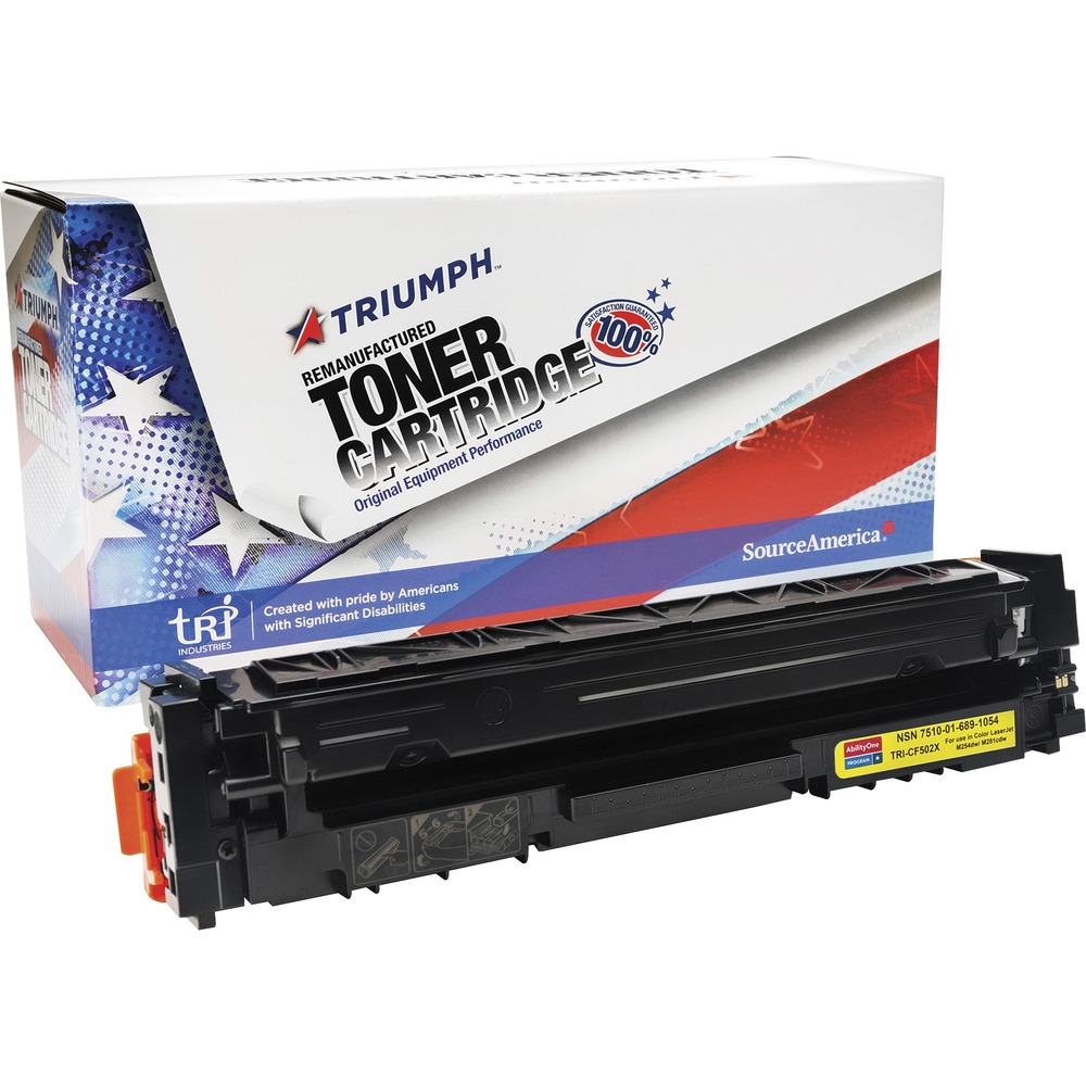 NSN6891054 - Remanufactured toner cartridge is designed for use in HP Color LaserJet Pro MFP M254dw, M281cdw, M281dw and M281fdw. AbilityOne toner provides strategic opportunities to address a variety of customer needs including significant savings, guaranteed performance, compliance with executive orders and free recycling solutions. Plus, every purchase creates jobs for people with disabilities. TAA-compliant cartridge is assembled in the U.S.A., made using 35 percent post-consumer content and meets ISO 14001 recycling standards. It yields approximately 2,500 pages.