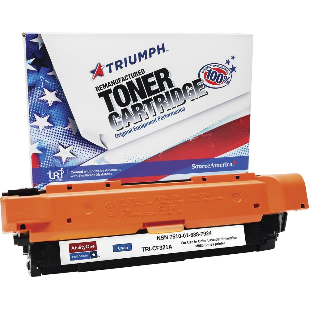 NSN6887924 - Remanufactured toner cartridge is designed for use in HP Color LaserJet Enterprise MFP M680dn and M6580f. AbilityOne toner provides strategic opportunities to address a variety of customer needs including significant savings, guaranteed performance, compliance with executive orders and free recycling solutions. Plus, every purchase creates jobs for people with disabilities. TAA-compliant cartridge is assembled in the U.S.A., made using 35 percent post-consumer content and meets ISO 14001 recycling standards. It yields approximately 16,500 pages.