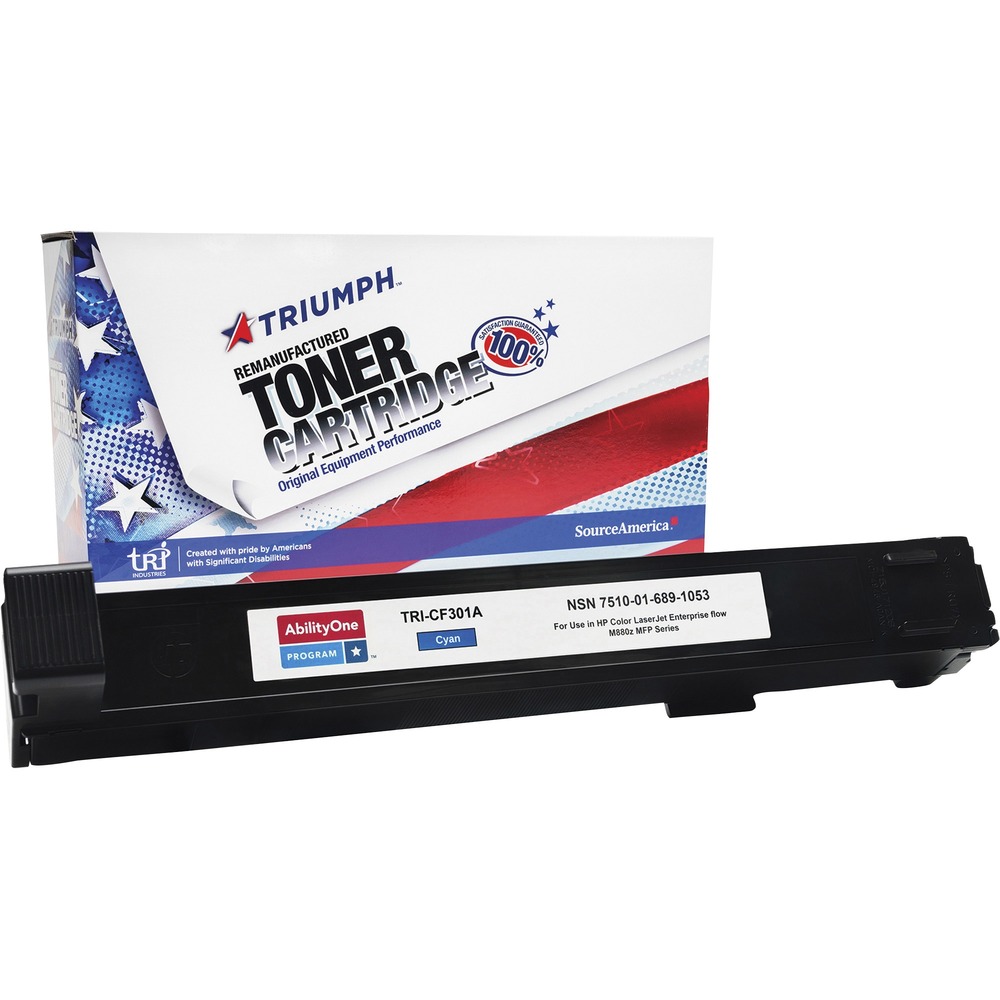 NSN6891053 - Remanufactured toner cartridge is designed for use in HP Color LaserJet Enterprise flow MFP M880z. AbilityOne toner provides strategic opportunities to address a variety of customer needs including significant savings, guaranteed performance, compliance with executive orders and free recycling solutions. Plus, every purchase creates jobs for people with disabilities. TAA-compliant cartridge is assembled in the U.S.A., made using 35 percent post-consumer content and meets ISO 14001 recycling standards. It yields approximately 32,000 pages.