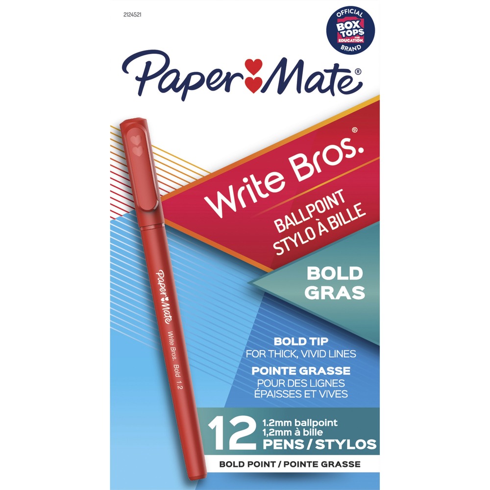 PAP2124521 - Ballpoint pen features ultra-viscosity ink to deliver a smooth writing experience for any occasion. Thick barrel and long grip zone offer maximum comfort as you write. 1.2mm point creates bold, clean lines for legible results. Handy clip attaches to pockets, notebooks and more for easy access and storage. Ballpoint pens are perfect for everyday use at home, office and school.