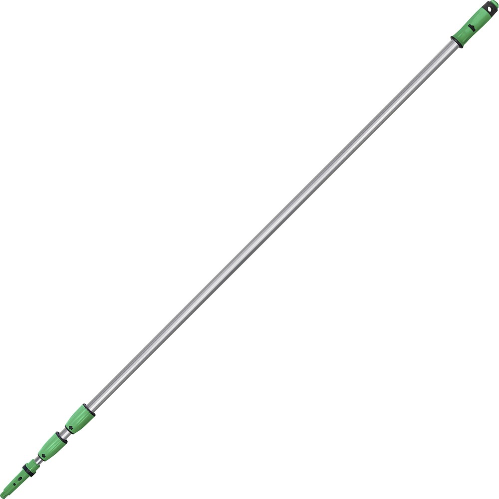 UNGED900 - Work safely from the ground with this sturdy, 30', three-section telescopic extension pole. It is made of anodized, extruded drawn aluminum with 3-1/2" nylon locking collars and ErgoTec snap-in locking cone for faster and easier tool change. Anti-Slip End Cap helps keep the OptiLoc pole in place when on the ground and protects against damage. Sure Grip Locking Collar is ergonomically designed for comfort, allowing a better grip with cold and wet hands. Use this OptiLoc 3-Section Pole with all Unger High Access and Window Cleaning tools.