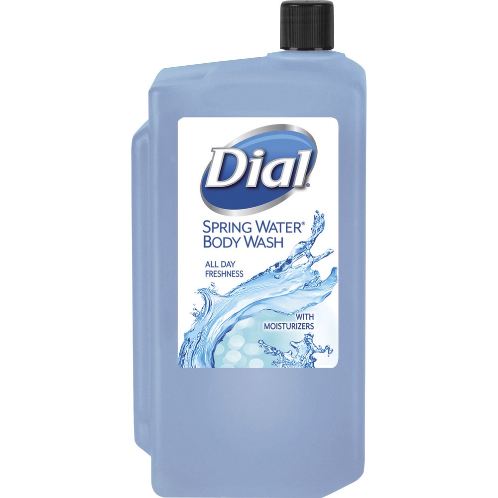 DIA04031 - Hydrating body wash for Dial 1 Liter Dispenser features the nature-inspired and refreshing scent of Spring Water. From its brisk scent to feather-light moisturizers, it leaves your skin feeling healthy and rejuvenated. Moisture-Balancing Technology makes your skin feel nourished and silky. This body wash is developed to rinse clean so you skin feels hydrated with no a filmy residue. It is good for everyday washing and formulated to wash away bacteria, keeping you feeling fresh and clean.