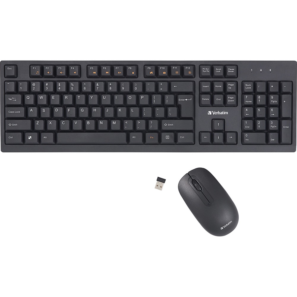 VER70724 - Cut the cord with this Wireless Keyboard and Mouse. This combo offers 2.4Ghz wireless communication for no delays in what you type and what you see on-screen. Included nano receiver is small enough to plug in once and stay connected. Hot keys on the keyboard provide instant access to media controls, putting your music at your fingertips. Adjustable tilt legs offer added comfort and flexibility. Mouse features 1000 dpi for higher precision and accuracy while clicking - and an ambidextrous design for right-hand or left-hand users. Keyboard and mouse are compatible with Windows and Mac platforms. More from the Manufacturer