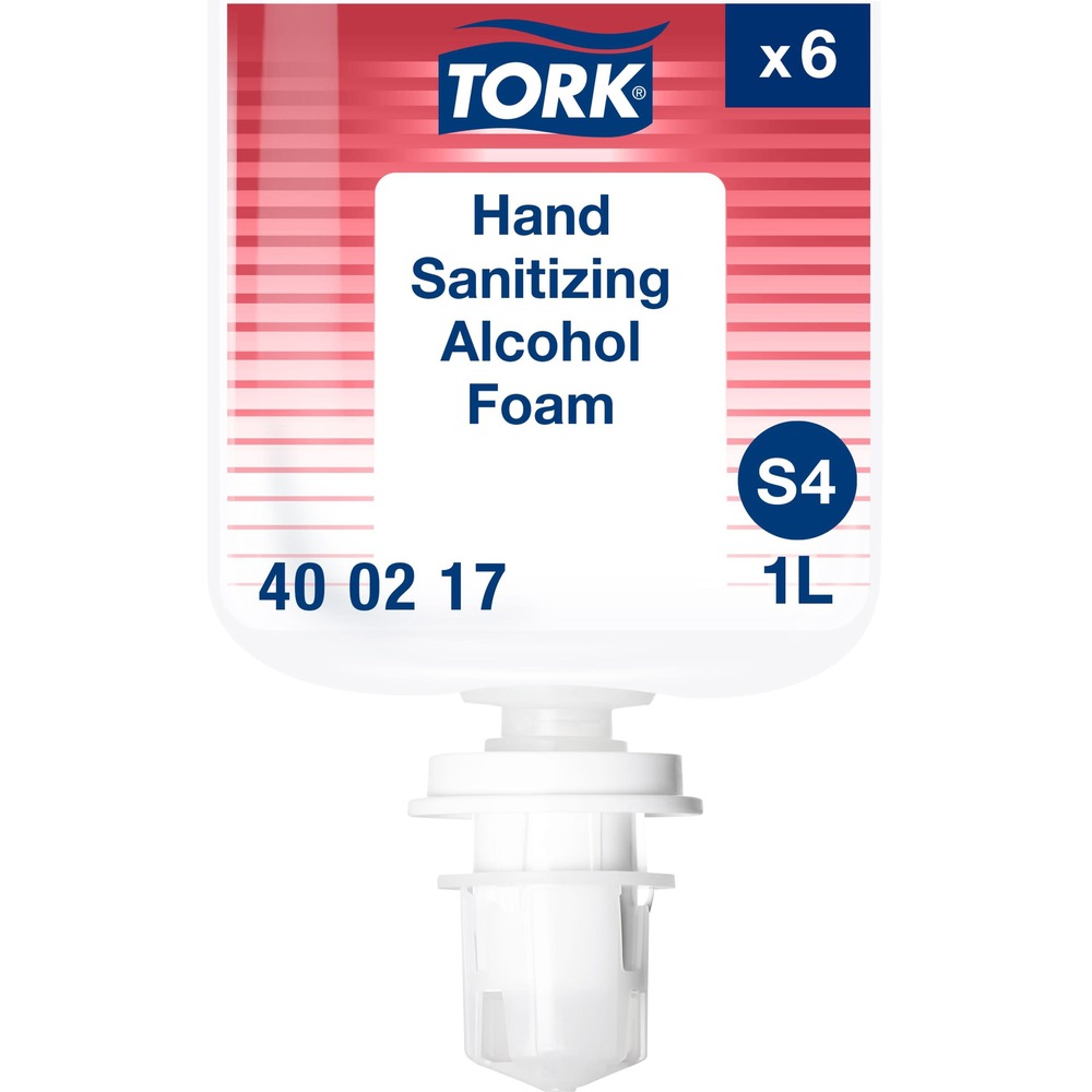 TRK400217 - Alcohol Foam Hand Sanitizer provides efficient hand hygiene, sanitizing and disinfecting quickly without water. It is perfect for critical needs in healthcare environments, food-processing and food-preparation areas. Rich, easy-to-spread, hand sanitizer foam is perfume-free, color-free and gentle to skin. Premium-quality formula contains moisturizing agents for frequent use without sticky residue. Sealed refill with single-use pump reduces risk of cross-contamination. It works in Tork Foam Skincare Automatic Dispensers for soap and hand sanitizers that offer a proven, easy-to-use design and promote good hand hygiene for all visitors. Unique pump built with innovative technology prevents dripping and clogging. The bottle is recyclable and collapses as contents are used, reducing waste. More from the Manufacturer