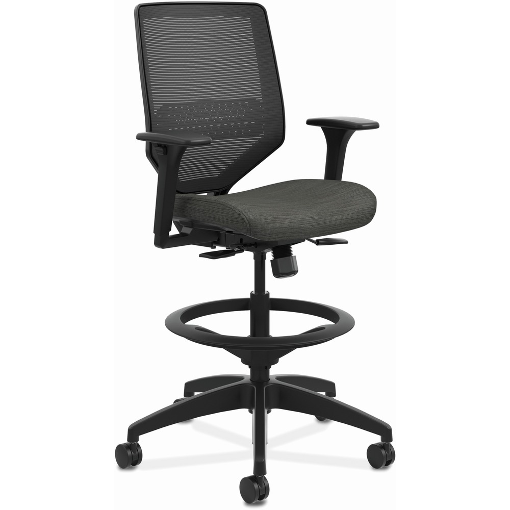 HONSVSM1ALC10T - Solve is the single seating solution that helps a variety of users achieve optimal comfort. This task stool features a responsive, ilira-stretch mesh back to provide all-day comfort and support. Adjustable footring can be moved up and down to accommodate users of all heights. Synchronized seat and back provide proper balance, alignment and lumbar support, and can be adjusted with a single lever. Arms adjust from 7-1/4" to 11-1/4" in height and 17-3/8" to 20-1/8" in width. Functions include pneumatic seat-height adjustment, seat-glide mechanism, 360-degree swivel, dual-action synchro tilt, tilt tension and tilt lock. 26-1/2" diameter, five-star base is equipped with 2-4/11" dual-wheeled casters for easy chair movement. Weight capacity is 300 lb. More from the Manufacturer