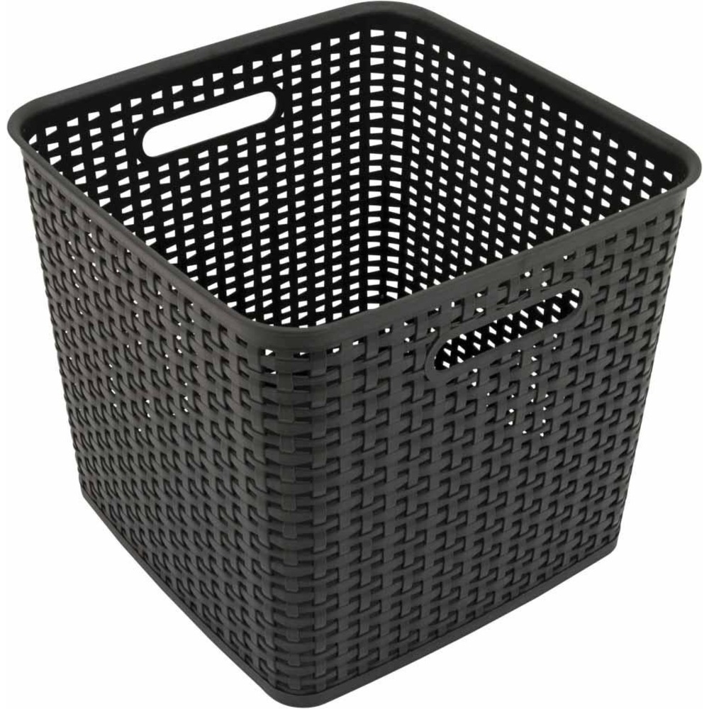 AVT40376 - The Advantus Extra Large Weave Bin is perfect for storing a variety of office or household supplies. This sturdy plastic bin is easy to clean, features two handles for easy transportation and has a stylish black woven design. Comes in a pack of two.  Store a variety of office or household supplies Sturdy plastic construction Stylish black woven design Easy to clean Features 2 handles for easy transportation 2 pack 
