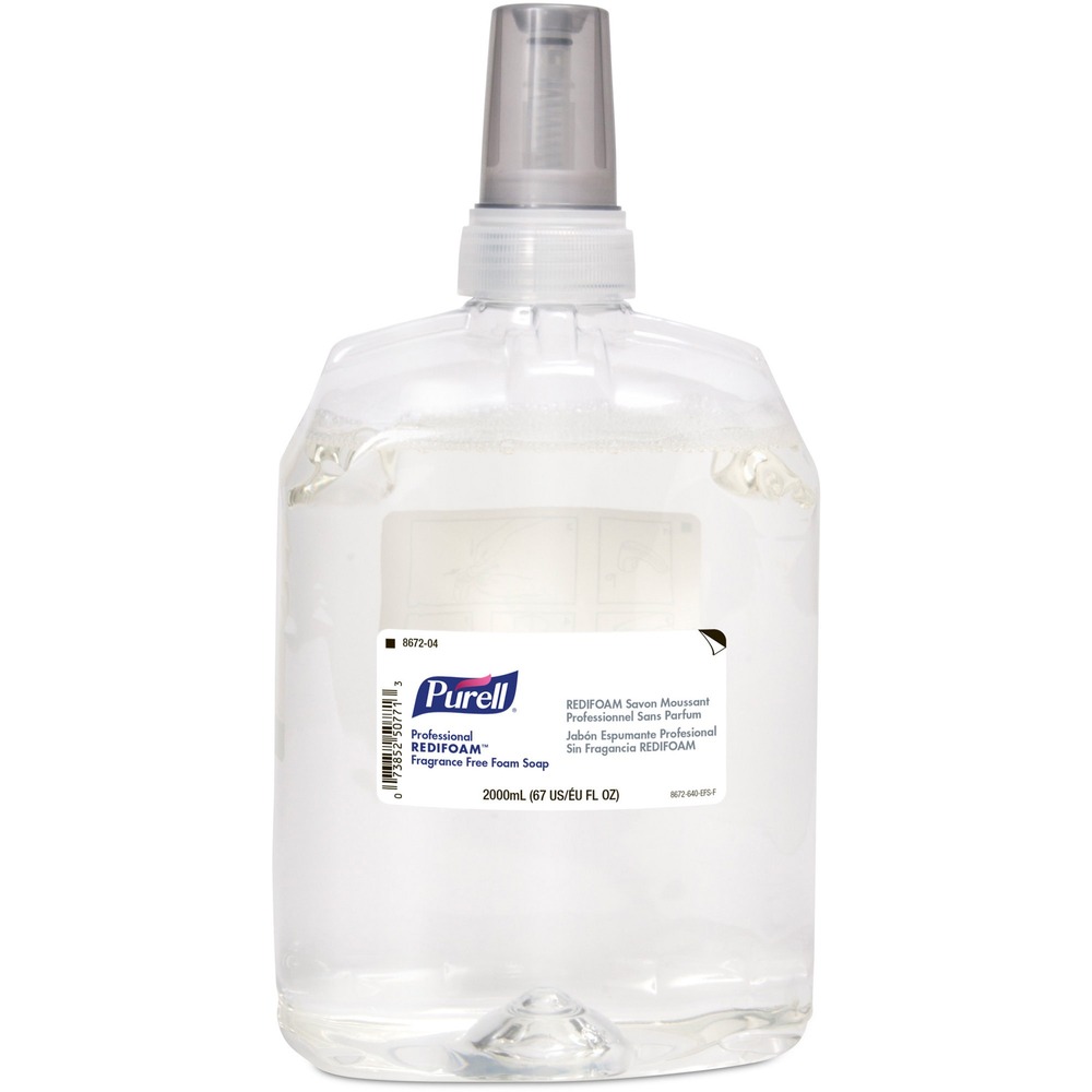 GOJ867204 - Designed specifically for the PURELL CXR RediFoam Dispensing Fixture, this unique, self-preserved RediFoam soap formulation helps the dispensing fixture remain clean and clog-free. It rinses fast and clean, saving about 9 gallons of water per refill. Soap is free of harsh preservatives, antibacterials, parabens, phthalates, fragrance and dye. Refill meets UL EcoLogo Hand Cleaner Standard UL 2784. Sanitary Sealed refill is easily recycled.