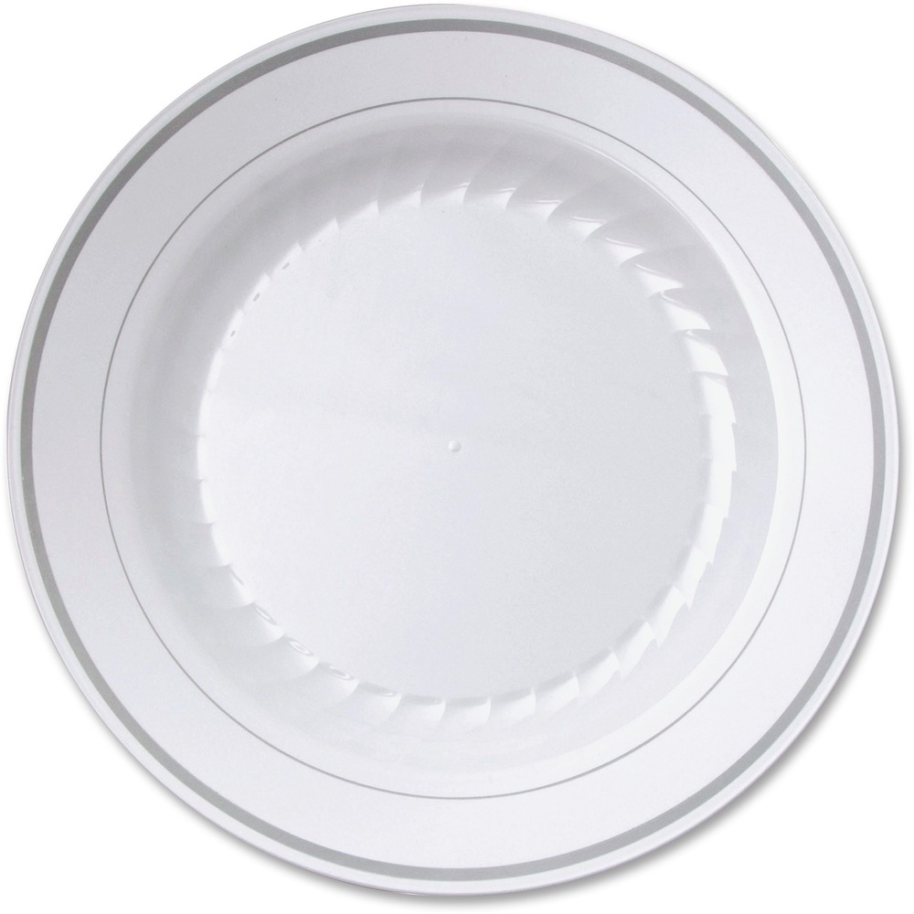 WNARSMP91210W - Single-use dinnerware features a classic, elegant design to enhance the dining experience at any upscale event. Heavyweight plastic construction offers a strong, durable solution for a range of versatile applications. Disposable design alleviates the inconveniences of permanent ware for hassle-free use. Dinnerware is perfect for company gatherings, special events, parties, picnics and more.