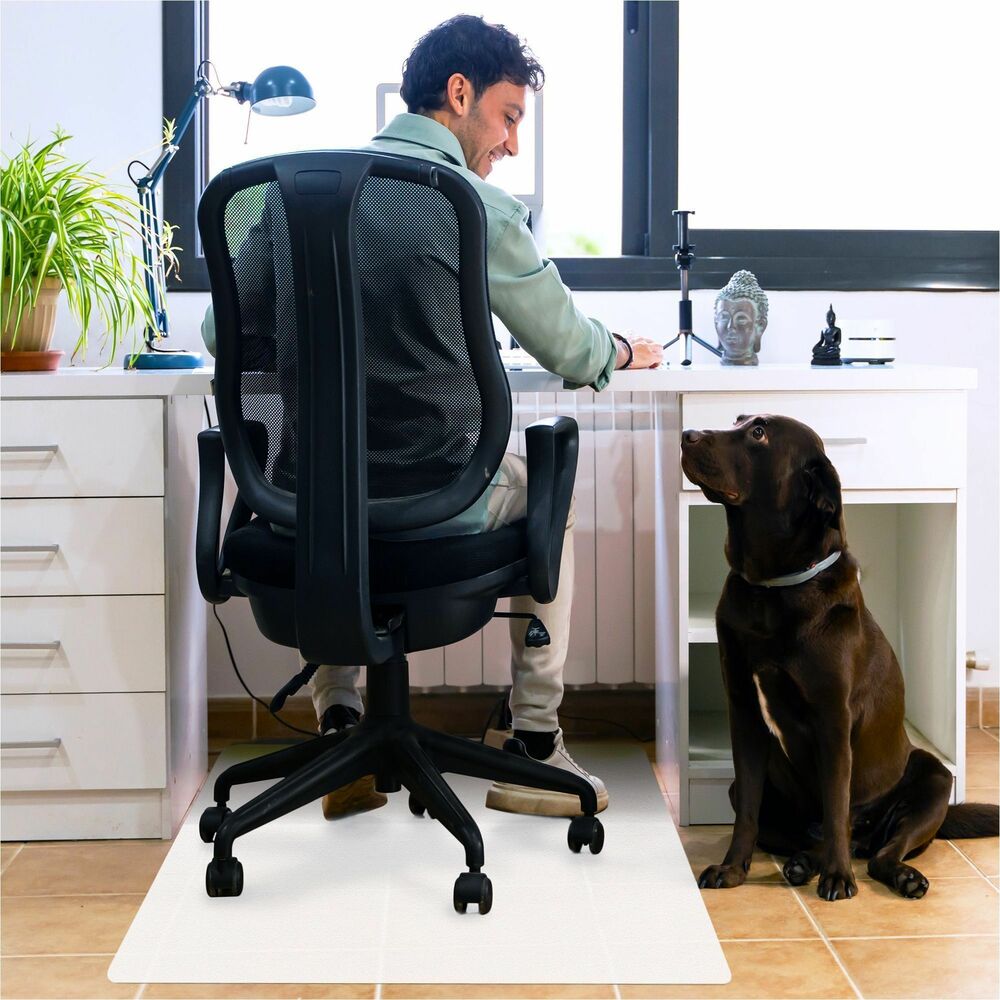FLRNCMFLLAC0003 - The Revolutionmat Chairmat provides high-quality floor protection and ergonomic performance combined with excellent value. Its strong surface protects your flooring from damage caused by office chair casters, general wear, scuffs and spills. Rigid top surface with low-roll resistance allows your chair to glide easily. Durable design will not crack, chip, break or shatter under normal use and correct application. Polypropylene construction is free of phthalates, tin, lead, cadmium and BPA for peace of mind when used around children or pets. The natural, translucent finish and embossed top surface are great for obscuring worn and damaged flooring. Chairmat is compatible with under floor heating systems. Anti-slip backing is designed for hard floors and very low-pile carpets.