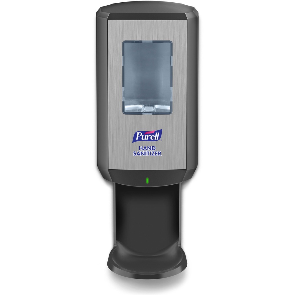GOJ652401 - Reliable, touch-free hand sanitizer dispenser is especially made to house and dispense PURELL CS6 Hand Sanitizer in 1200 ml. refills. Dispenser and formulation are calibrated to provide the optimal dose for effective hand hygiene. Large sight window makes it easy to check refill level. Fully ADA compliant dispenser features LOCK OR NOT technology so you can convert it to a locking system. PURELL CS6 Hand Sanitizer includes and runs on four C batteries. Easily replace batteries with no tools required. Dispenser is made of durable ABS plastic and mounts to wall with adhesive tape (included) or optional mounting screws (not included). Multiple hole pattern allows use of existing wall holes. Necessary mounting clearance is 8" from the bottom of the dispenser to the surface. More from the Manufacturer