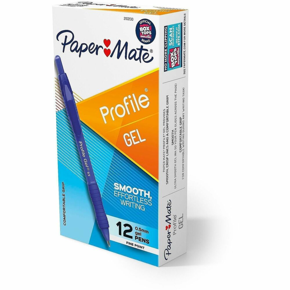 PAP2102130 - For ultra-smooth, colorful writing, turn to Paper Mate Profile Gel pens. They feature vibrant ink that stands out on the page. A soft grip gives lets you write comfortably, no matter the writing task. Each gel pen has an easy-glide tip that lays down beautiful yet fluid lines. Finally, the ink dries quickly, eliminating the chance for smudges.