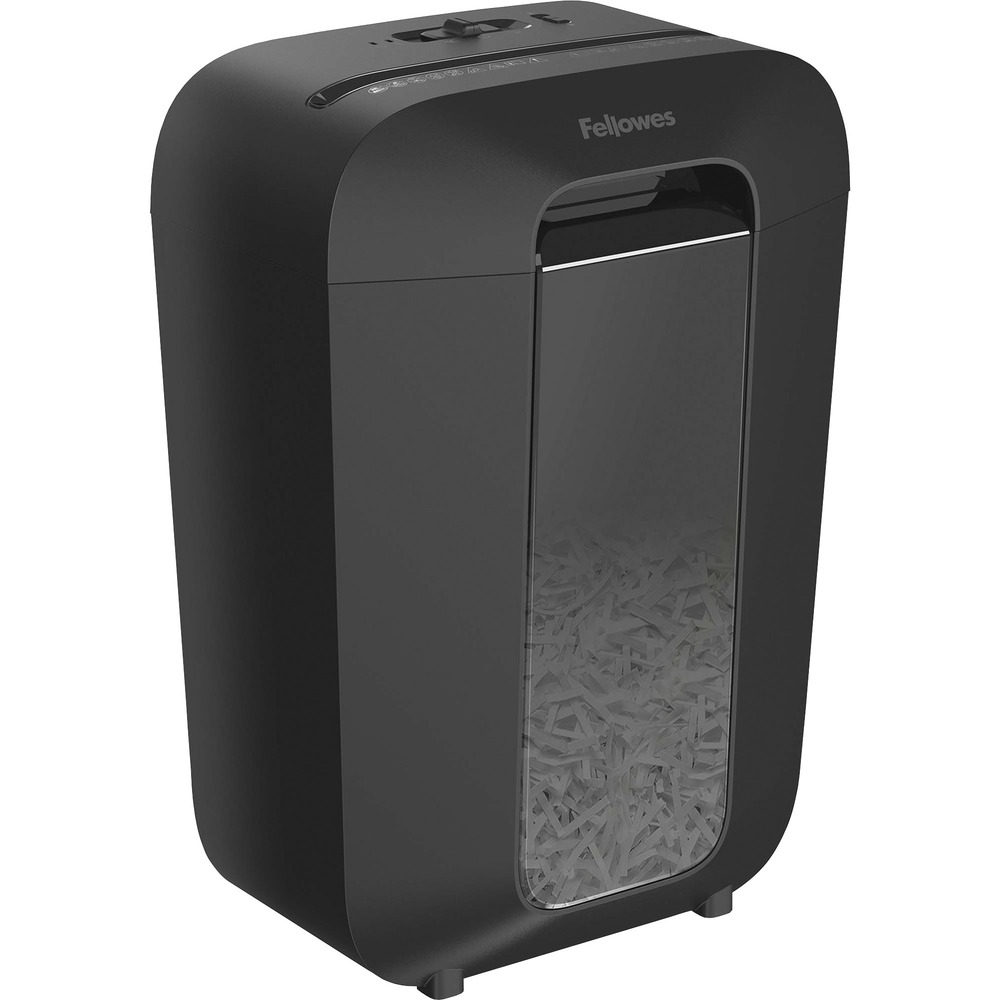 FEL4402901 - Powershred LX70 Cross-cut Shredder is a reliable, deskside shredder for personal use. Elevated and sophisticated design brings distinction to any work or home office environment. Patented Safety Lock feature disables the shredder for added safety protection and peace of mind. The LX70 shreds 11 sheets per pass into 5/32" x 1-1/4" cross-cut particles (Security Level P-4) and safely shreds staples, paper clips, plastic credit cards and unopened junk mail. Its 4.8 gallon waste bin with easy liftoff head holds more than 220 shredded sheets. Quiet Operation feature eliminates noisy disruptions. Designed for individual use, the LX70 shreds for up to 5 minutes before a 30-minute, cooldown period is needed. More from the Manufacturer