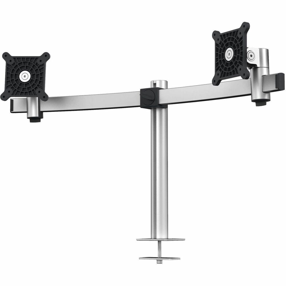 DBL508623 - Dual Monitor Mount features movable arms to offer a flexible solution for your ergonomic workplace. Adjustable arms allow you to control the height, tilt and orientation of your monitors. Safety system protects fingers from jamming between the moving components. Five individually attachable, cable clips ensure orderly cable management. High-quality construction is made of durable components for a long product life. 360-degree, rotatable monitors allow you to work in portrait or landscape. Monitor mounts fit monitors from 21" to 27" and 6.5 to 17.5 lb. Through-desk mounting fits tables with thicknesses from 1/2" to 1-3/4". More from the Manufacturer