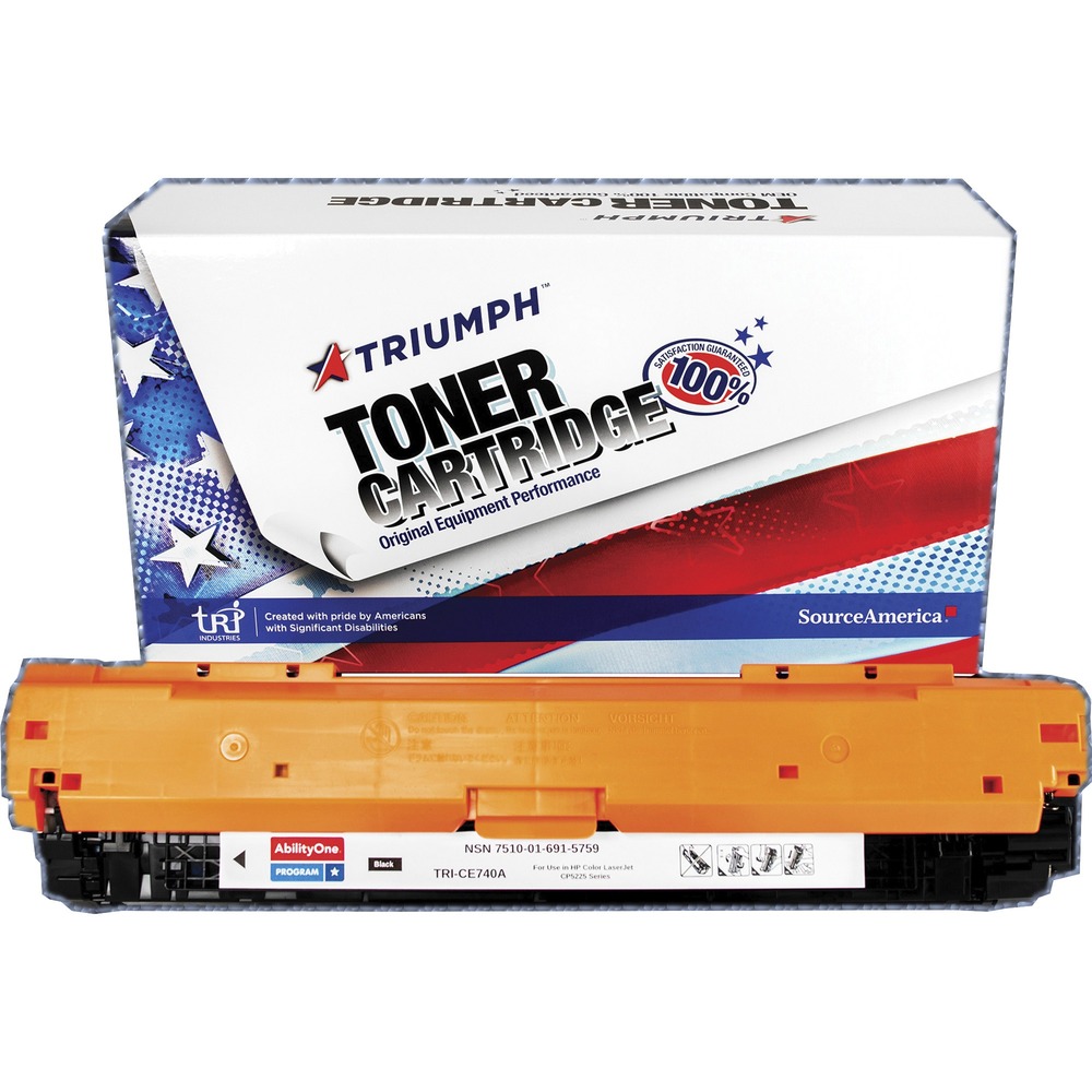 NSN6915759 - Remanufactured toner cartridge is designed for use in HP Color LaserJet CP5225 Series. AbilityOne toner provides strategic opportunities to address a variety of customer needs including significant savings, guaranteed performance, compliance with executive orders and free recycling solutions. Plus, every purchase creates jobs for people with disabilities. TAA-compliant cartridge is assembled in the U.S.A., made using 35 percent post-consumer content and meets ISO 14001 recycling standards. Cartridge yields approximately 7,000 pages.