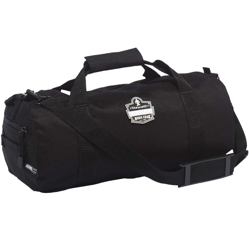 EGO13319 - Arsenal 5020 Extra-Small Standard Gear Duffel Bag is easy to carry and helps organize everything you need for the workday or weekend. Use to store your equipment on the job or gym gear. It also works as a carryon duffel bag while traveling. Lightweight yet durable gear bag with heavy-duty, No. 8 zippers is made with 600 denier polyester and heavy-duty webbing straps to withstand wear and tear for long-lasting performance while it protects your valuables. Keep your essentials clean and dry with the reinforced, water-resistant backing. Easily carry your gear in comfort with the large, heavy-duty, ribbed webbing handles and adjustable padded shoulder strap that is also removable. Large, open main compartment fits all your gear with easy loading and unloading so nothing is left behind. Duffel bag in black also includes two accessory pockets with zippers on each side that can hold cell phones, headphones, pens, keys and other small parts to keep them easily accessible.