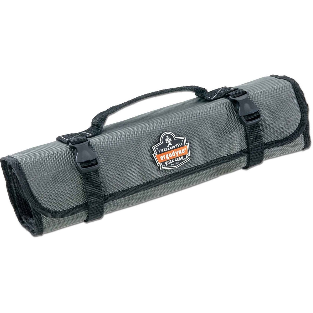 EGO13770 - The Arsenal 5870 Tool Roll-Up Pouch keeps your tools organized and accessible. Securely store and transport tools, fasteners and other hardware in its 25 pockets. Made of rugged 1680D ballistic polyester, this tool organizer is built for long-lasting use. Carry handle allows easy on-the-go transport. Durable, quick-release buckles prevent accidental opening and spilling of tools when not in use. This tool roll includes ample storage for hand tools and smaller pockets for sockets and other hardware. It is ideal for shop work, including wood working, carpentry, automotive and mechanical. It is also great for hobbyists and weekend DIY projects.