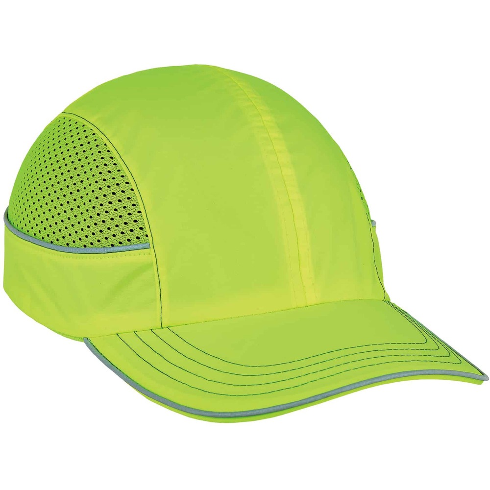 EGO23335 - Skullerz 8950 Bump Cap Hat with long brim is comfortable and stylish with an impact-resistant, ABS plastic shell for protection against bumps, scrapes, bruises and other minor head injuries. Removable bump cap insert features a patented flanged design and foam cushioning liner for comfort and breathability. Reflective piping keeps workers safe and seen in low-light situations. This safety bump cap meets the EN 812-2012 standard for industrial bump caps. Not bulky like a hard hat, bump caps are typically worn in spaces where worker-generated impact head protection is needed, like low ceilings, beams, low pipes and other bump hazards. They are ideal for mechanics and airline baggage handlers as well as workers in factories, in-home services and other industries that do not require safety hard hat protection but work in areas with low beams, pipes, passageways or other low-hanging obstructions.