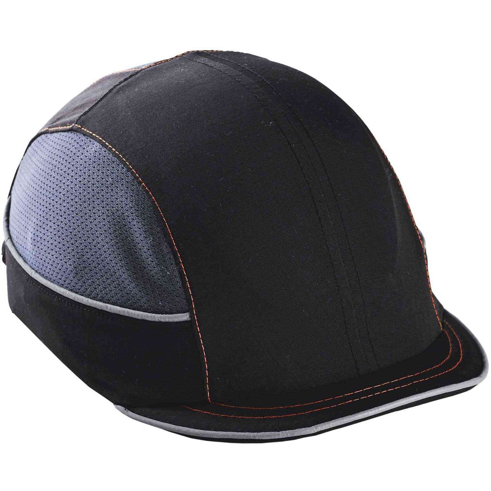 EGO23342 - Skullerz 8950 Bump Cap Hat with micro brim is comfortable and stylish with an impact-resistant, ABS plastic shell for protection against bumps, scrapes, bruises and other minor head injuries. Removable bump cap insert features a patented flanged design and foam cushioning liner for comfort and breathability. Reflective piping keeps workers safe and seen in low-light situations. This safety bump cap meets the EN 812-2012 standard for industrial bump caps. Not bulky like a hard hat, bump caps are typically worn in spaces where worker-generated impact head protection is needed, like low ceilings, beams, low pipes and other bump hazards. They are ideal for mechanics and airline baggage handlers as well as workers in factories, in-home services and other industries that do not require safety hard hat protection but work in areas with low beams, pipes, passageways or other low-hanging obstructions.