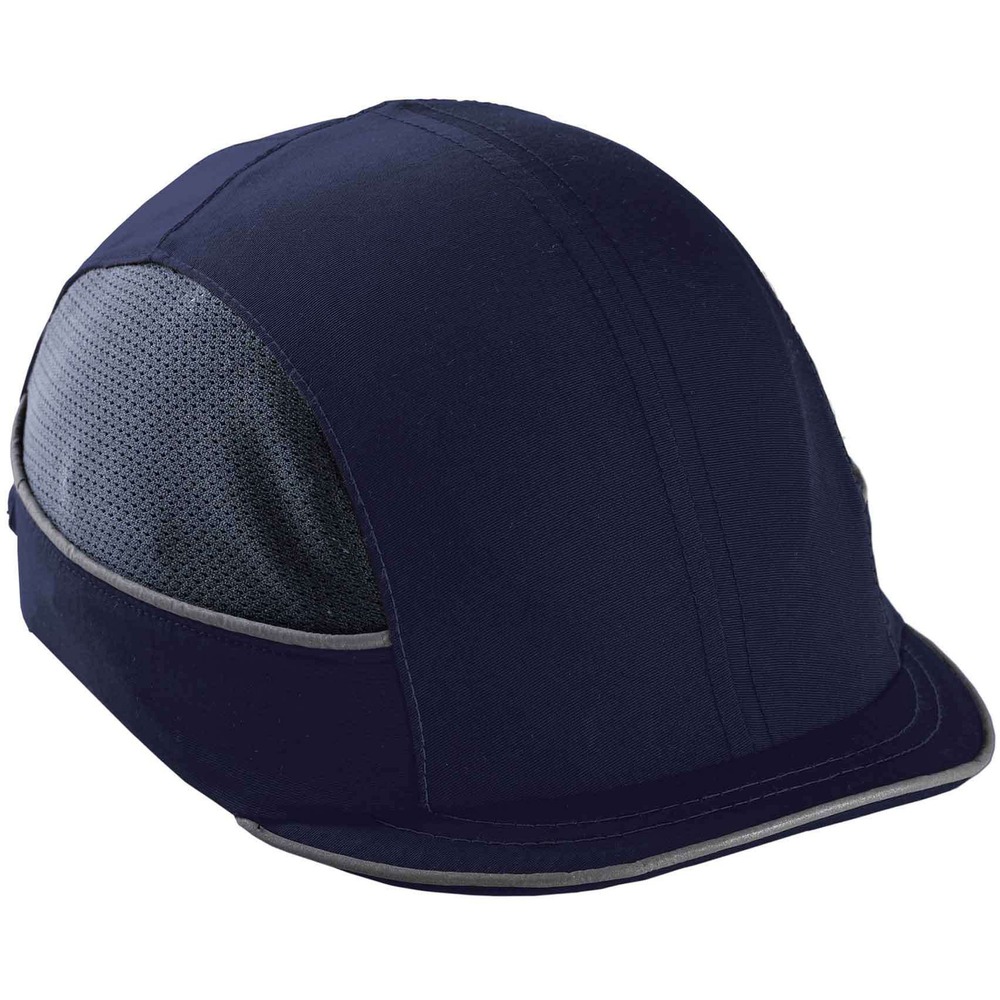 EGO23341 - Skullerz 8950 Bump Cap Hat with micro brim is comfortable and stylish with an impact-resistant, ABS plastic shell for protection against bumps, scrapes, bruises and other minor head injuries. Removable bump cap insert features a patented flanged design and foam cushioning liner for comfort and breathability. Reflective piping keeps workers safe and seen in low-light situations. This safety bump cap meets the EN 812-2012 standard for industrial bump caps. Not bulky like a hard hat, bump caps are typically worn in spaces where worker-generated impact head protection is needed, like low ceilings, beams, low pipes and other bump hazards. They are ideal for mechanics and airline baggage handlers as well as workers in factories, in-home services and other industries that do not require safety hard hat protection but work in areas with low beams, pipes, passageways or other low-hanging obstructions.
