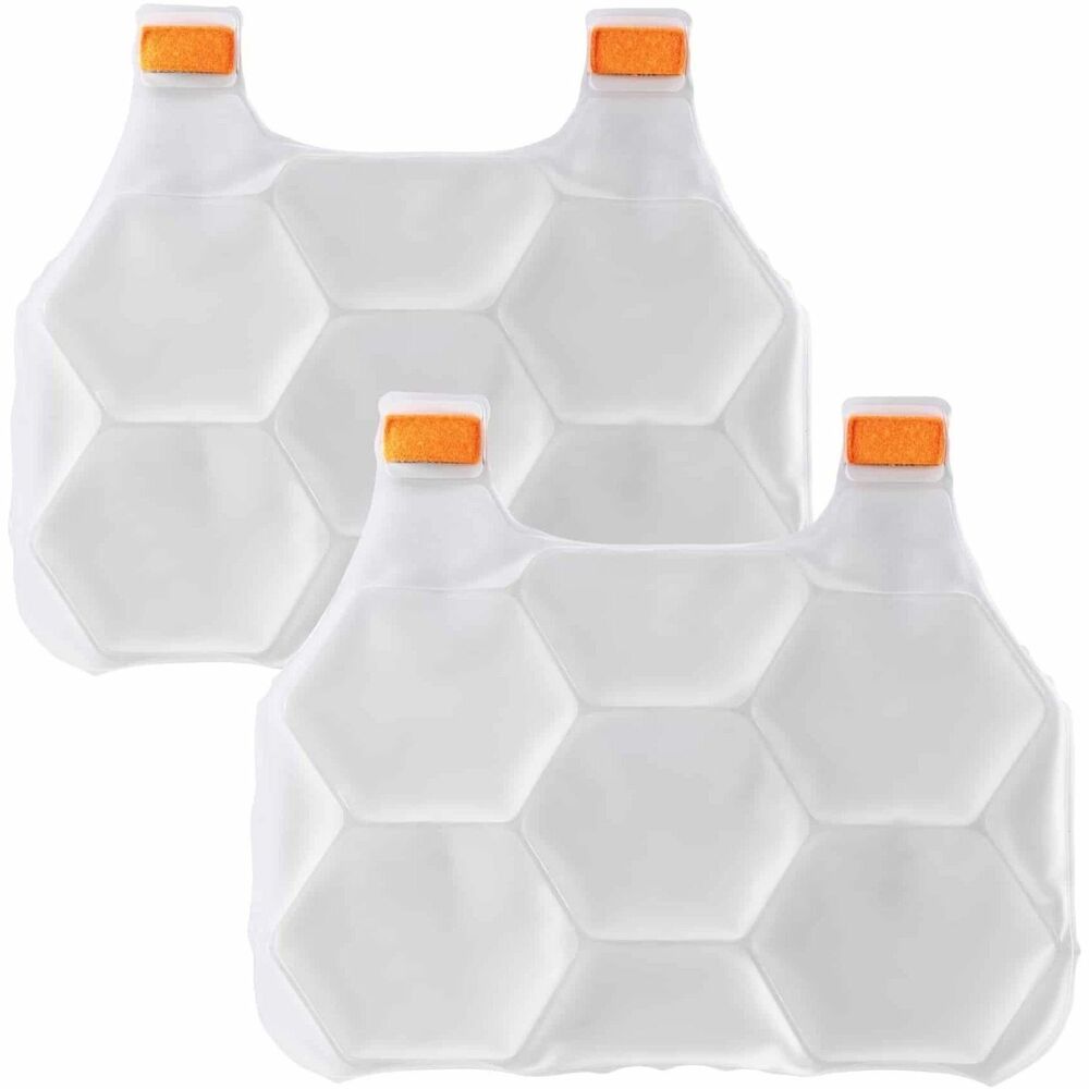 EGO12202 - Chill-Its 6220 Phase Change Cooling Vest Charge Packs keep workers cooler, safer and more productive when paired with compatible Ergodyne 6215, 6225, 6230 6235 cooling vests (not included). Phase change cooling material maintains a 64-degree Fahrenheit (18-degree Celsius) temperature for up to 4 hours when activated. Cooling packs quickly recharge in 10 minutes in a cooler of ice water, 15 minutes in a freezer and 25 minutes in a refrigerator. Patented honeycomb, ice pack design eliminates stiffness for more flexibility while you work. Hand-washable charge packs deliver instant cooling relief for anyone working or playing outside or indoors in warm temperatures where heat-related illnesses are possible.