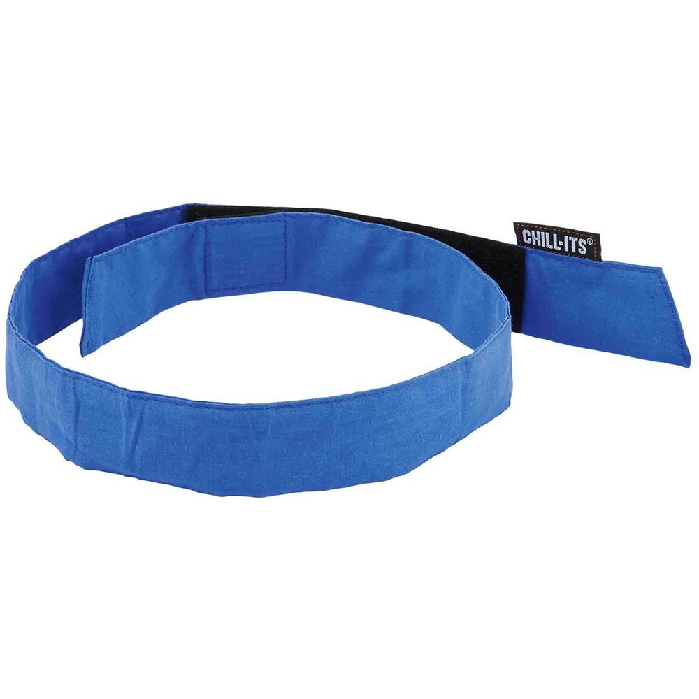 EGO12317 - Chill-Its 6705 Evaporative Cooling Bandana is made with activated acrylic polymers to bring cooling relief. Soak in water for 2 to 5 minutes to activate. Bandana remains hydrated for up to 4 hours. Simply rewet to reuse. The hook-and-loop closure in the back offers a secure closure. This simple, effective and comfortable solution for heat stress prevention is similar to how sweat cools the body. It uses an external water source to draw heat away, helping to regulate body temperature while providing cool relief. When activated, this cooling bandana is comfortable and refreshing for even the hottest days of the year.