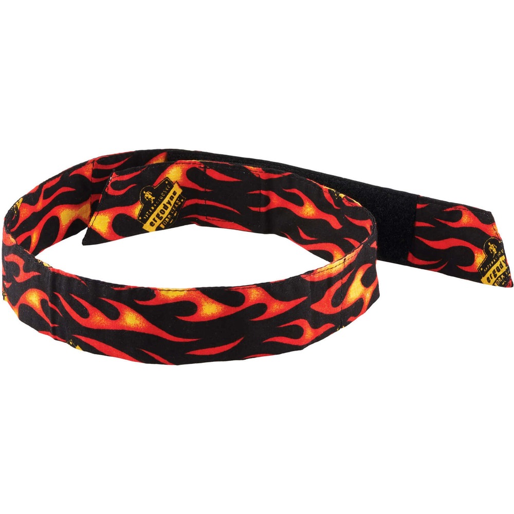 EGO12311 - Chill-Its 6705 Evaporative Cooling Bandana is made with activated acrylic polymers to bring cooling relief. Soak in water for 2 to 5 minutes to activate. Bandana remains hydrated for up to 4 hours. Simply rewet to reuse. The hook-and-loop closure in the back offers a secure closure. This simple, effective and comfortable solution for heat stress prevention is similar to how sweat cools the body. It uses an external water source to draw heat away, helping to regulate body temperature while providing cool relief. When activated, this cooling bandana is comfortable and refreshing for even the hottest days of the year.
