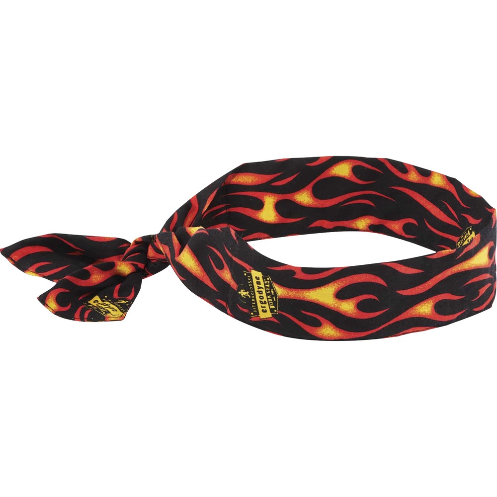 EGO12341 - The Chill-Its 6700CT Cooling Bandana features polymer crystal cooling technology for relief in extreme heat. It quickly activates for up to 4 hours of relief. Lightweight and low-profile, this comfortable cotton bandana is perfect for wear around the neck or under hard hats. A tie closure in the back allows an adjustable, snug fit on a variety of head sizes. This simple, effective and comfortable solution for heat stress prevention is similar to how sweat cools the body. It uses an external water source to draw heat away, helping to regulate body temperature while providing cool relief. When activated, this cooling bandana is comfortable and refreshing for even the hottest days of the year.