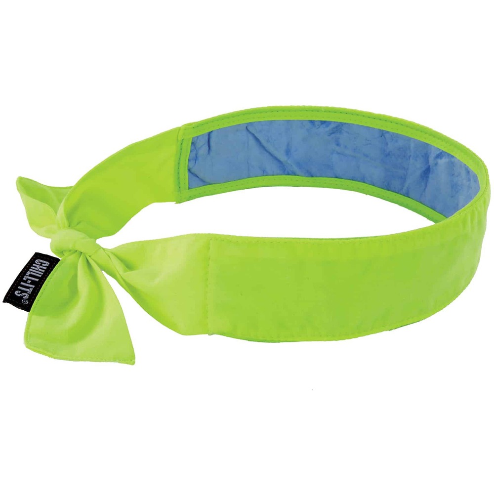 EGO12566 - The Chill-Its 6700CT Cooling Bandana features advanced, PVA cooling technology for relief in extreme heat. It quickly activates for up to 4 hours of relief. Lightweight and low-profile, this comfortable cotton bandana is perfect for wear around the neck or under hard hats. A tie closure in the back allows an adjustable, snug fit on a variety of head sizes. This simple, effective and comfortable solution for heat stress prevention is similar to how sweat cools the body. It uses an external water source to draw heat away, helping to regulate body temperature while providing cool relief. When activated, this cooling bandana is comfortable and refreshing for even the hottest days of the year. It is also machine-washable.