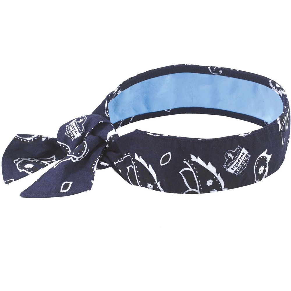 EGO12564 - The Chill-Its 6700CT Cooling Bandana features advanced, PVA cooling technology for relief in extreme heat. It quickly activates for up to 4 hours of relief. Lightweight and low-profile, this comfortable cotton bandana is perfect for wear around the neck or under hard hats. A tie closure in the back allows an adjustable, snug fit on a variety of head sizes. This simple, effective and comfortable solution for heat stress prevention is similar to how sweat cools the body. It uses an external water source to draw heat away, helping to regulate body temperature while providing cool relief. When activated, this cooling bandana is comfortable and refreshing for even the hottest days of the year. It is also machine-washable.