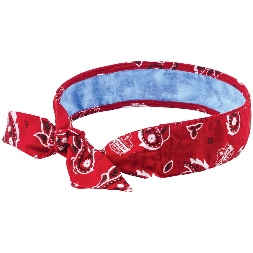 EGO12563 - The Chill-Its 6700CT Cooling Bandana features advanced, PVA cooling technology for relief in extreme heat. It quickly activates for up to 4 hours of relief. Lightweight and low-profile, this comfortable cotton bandana is perfect for wear around the neck or under hard hats. A tie closure in the back allows an adjustable, snug fit on a variety of head sizes. This simple, effective and comfortable solution for heat stress prevention is similar to how sweat cools the body. It uses an external water source to draw heat away, helping to regulate body temperature while providing cool relief. When activated, this cooling bandana is comfortable and refreshing for even the hottest days of the year. It is also machine-washable.