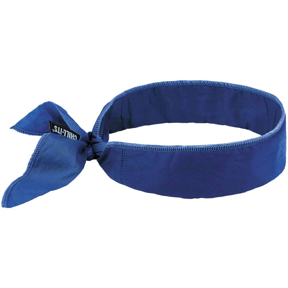 EGO12399 - The Chill-Its 6702 Cooling Bandana features water-absorbing polymer crystals that are embedded in bandana material for relief in extreme heat. Embedded crystals will not ooze or become slimy. They are easy to activate. Simply soak in cold water 2 to 5 minutes to activate. No ice or refrigeration is needed. Lightweight bandana remains cool for up to 4 hours to help reduce effects of heat stress. Batting material minimizes uneven expansion of polymer crystals when wet for cooling without the bulk. One size fits most. The tie closure in the back allows close fit to the head, neck or wrist. This simple, effective and comfortable solution for heat stress prevention is similar to how sweat cools the body. It uses an external water source to draw heat away, helping to regulate body temperature while providing cool relief. When activated, this cooling bandana is comfortable and refreshing for even the hottest days of the year.