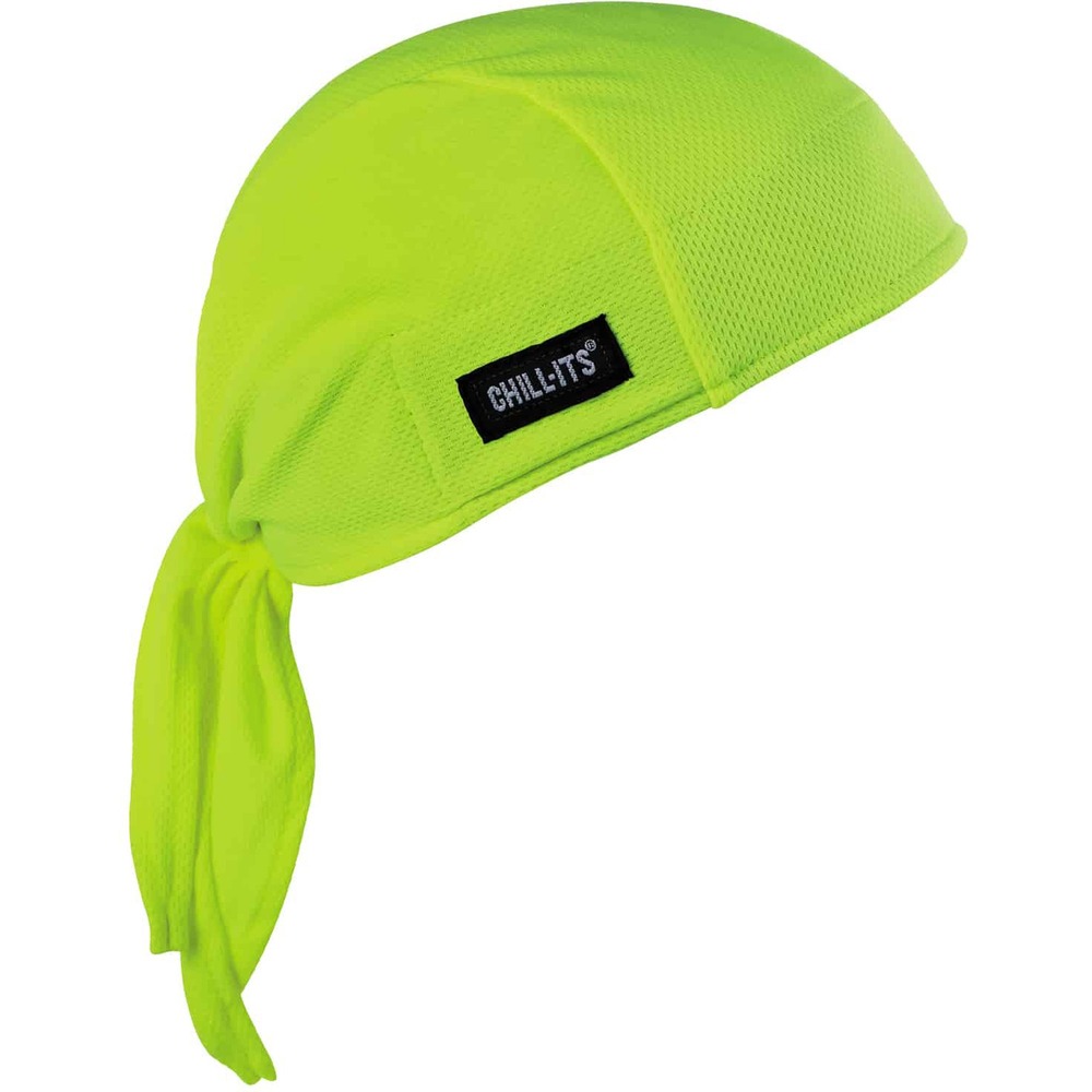 EGO12476 - The Chill-Its 6615 High-Performance Bandana Do Rag is made with Hi Cool moisture-wicking technology to keep workers comfortably cool and dry on hot days. The Hi Cool performance fabric wicks moisture for quick-drying while the absorbent, terry cloth sweatband prevents sweat from dripping into eyes. This low-profile cooling do rag can be worn alone or under a hard hat. One size fits most. Back features an elastic band that stretches to comfortably fit a variety of head sizes. To be worn correctly, the three pieces of fabric should also be tied in a knot. Machine wash as needed and hang to dry. Do rag is ideal for building, landscaping, roofing and recreational activities in the heat.