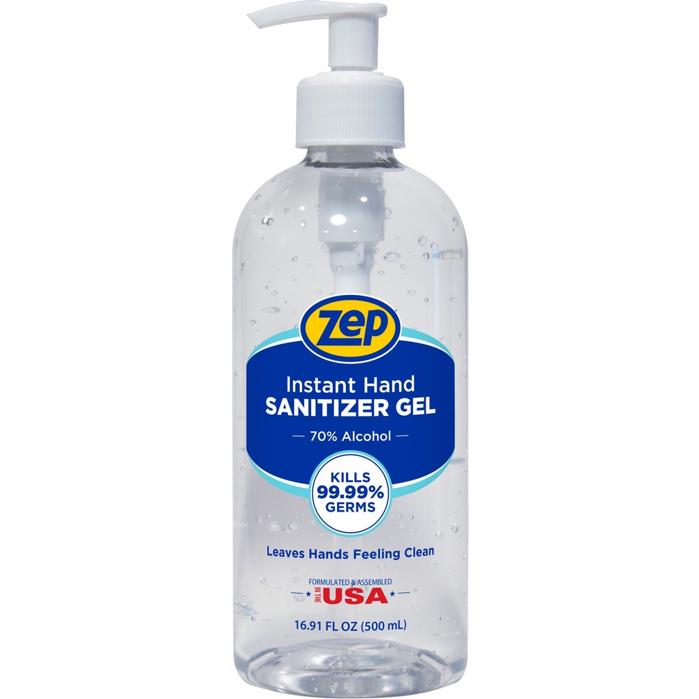 ZPE355801 - Instant Hand Sanitizer Gel with pump is engineered to address the most common concerns with hand sanitizers. This thickened formula contains 70 percent ethyl alcohol that exceeds FDA requirements and helps to control many of the microorganisms that are of public health concern. Hand sanitizer kills 99.9 percent of germs. It is residue-free and leaves hands feeling clean. Light, clean scent leaves hands smell fresh and renewed.