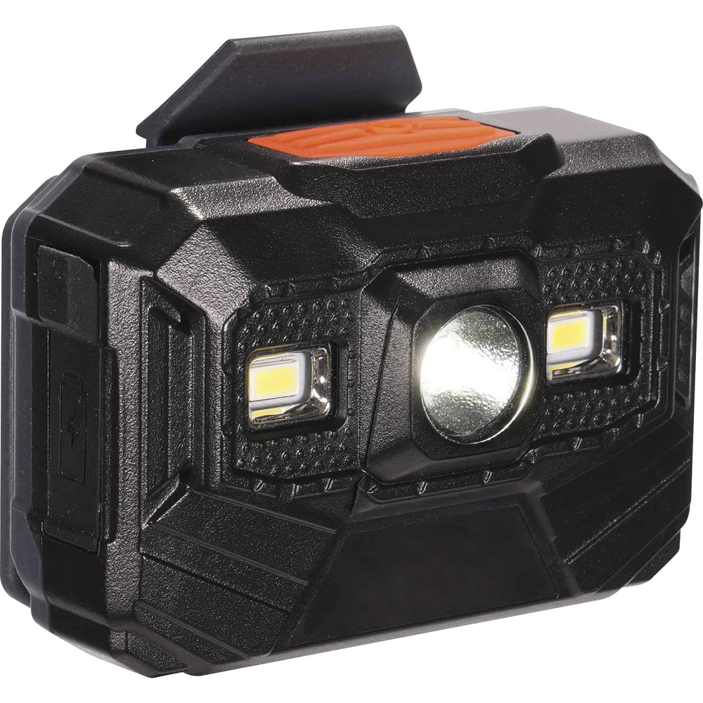 EGO60197 - Skullerz 8987 Rechargeable Universal Hard Hat LED Light easily attaches directly to any Skullerz Hard Hat or Safety Helmet light mount. Simply slide and clip it into the front or rear built-in mounts for a secure fit. Headlamp also includes a built-in magnet to attach to metal or to use in storage. Easily detach light from the built-in mounting bracket to charge or use as flashlight/work light. This rechargeable light features a slim profile and pivoting mount for up to a 64-degree lighting angle. One-button switch supports three working modes: boost (300 lumens for 4 hours) for maximum light; spotlight (215 lumens for 9 hours) for tight-beam, long-distance visibility; and floodlight (100 lumens for 14 hours) for a wider, close-area visibility. Battery gauge indicates level of battery life using colored LED lights. Hard hat headlamp is easily rechargeable using a USB-C cable (included). It has a drop-test rating of 6' and is IP54 rated for dust-resistance and water-resistance.