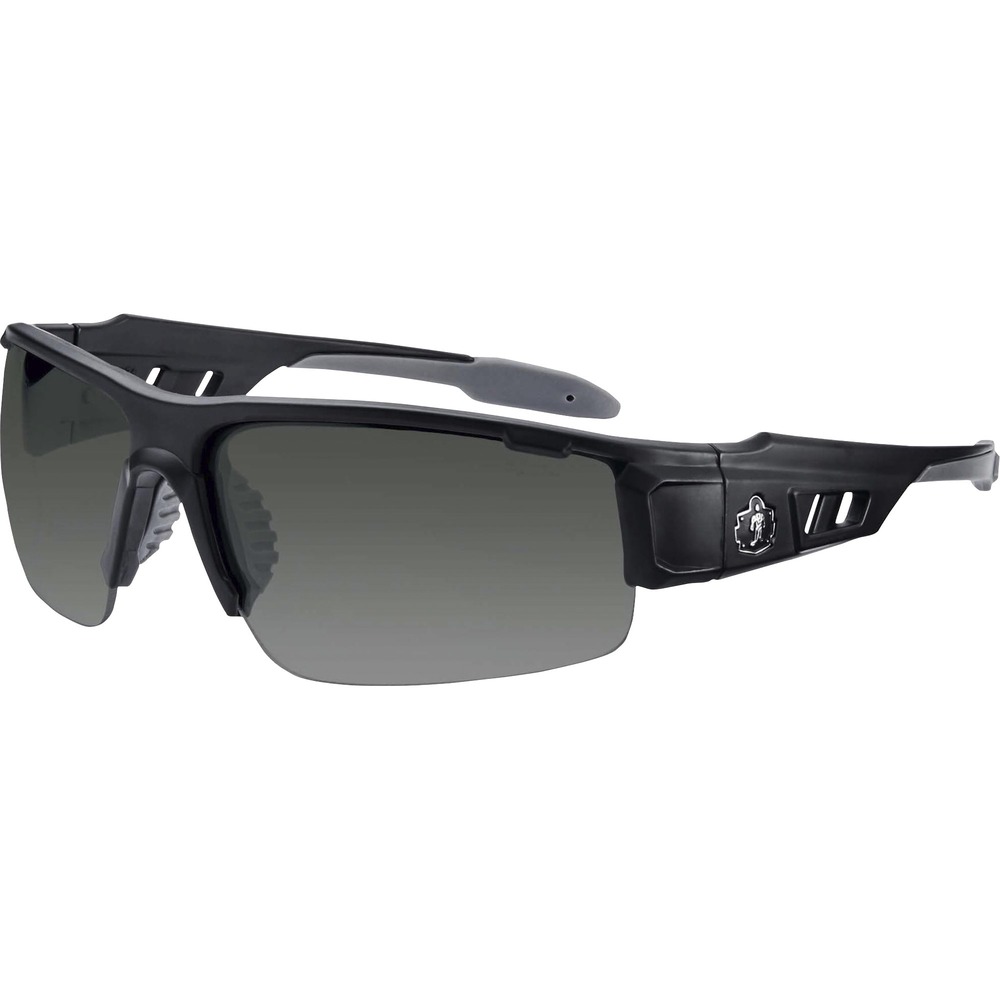 EGO52433 - Skullerz Dagr Safety Glasses feature a tough, scratch-resistant lens that filters 99.9 percent of harmful UVA, UVB and UVC rays to keep your eyes safe in the sun. Blade-style design is a sleek and sporty look - perfect both on the job or off. Half-blade frame offers improved lower and peripheral vision. These protective, work safety sunglasses are military tested and ANSI Compliant. Smoke Fog-off Lens is ideal for outdoors and bright light. Permanent, anti-fog treatment delivers fog-free viewing at all times and will not wash or wear off. Durable, nylon frame bends and flexes without breaking. Nonslip, rubber nose piece and rubber temples keep the glasses secure and resist sweat. Temple accessory slot lets you add accessories while improving airflow. Frame width is 146mm.