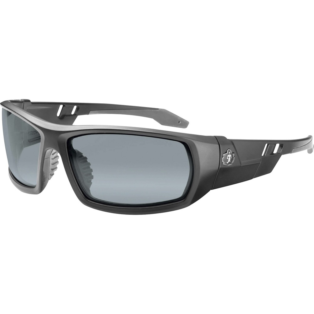 EGO50442 - Skullerz Odin Safety Glasses feature a tough, scratch-resistant lens that filters 99.9 percent of harmful UVA, UVB and UVC rays to keep your eyes safe in the sun. They are military tested and ANSI Compliant. Silver Mirror Lens is ideal for outdoors, bright lights and glare from water and snow. Durable, nylon frames bend and flex without breaking. Nonslip, rubber nose piece and rubber temples keep the full-frame glasses secure and resist sweat. Integrated accessory receptors at each temple also improve airflow when not in use. Frame width is 142mm.
