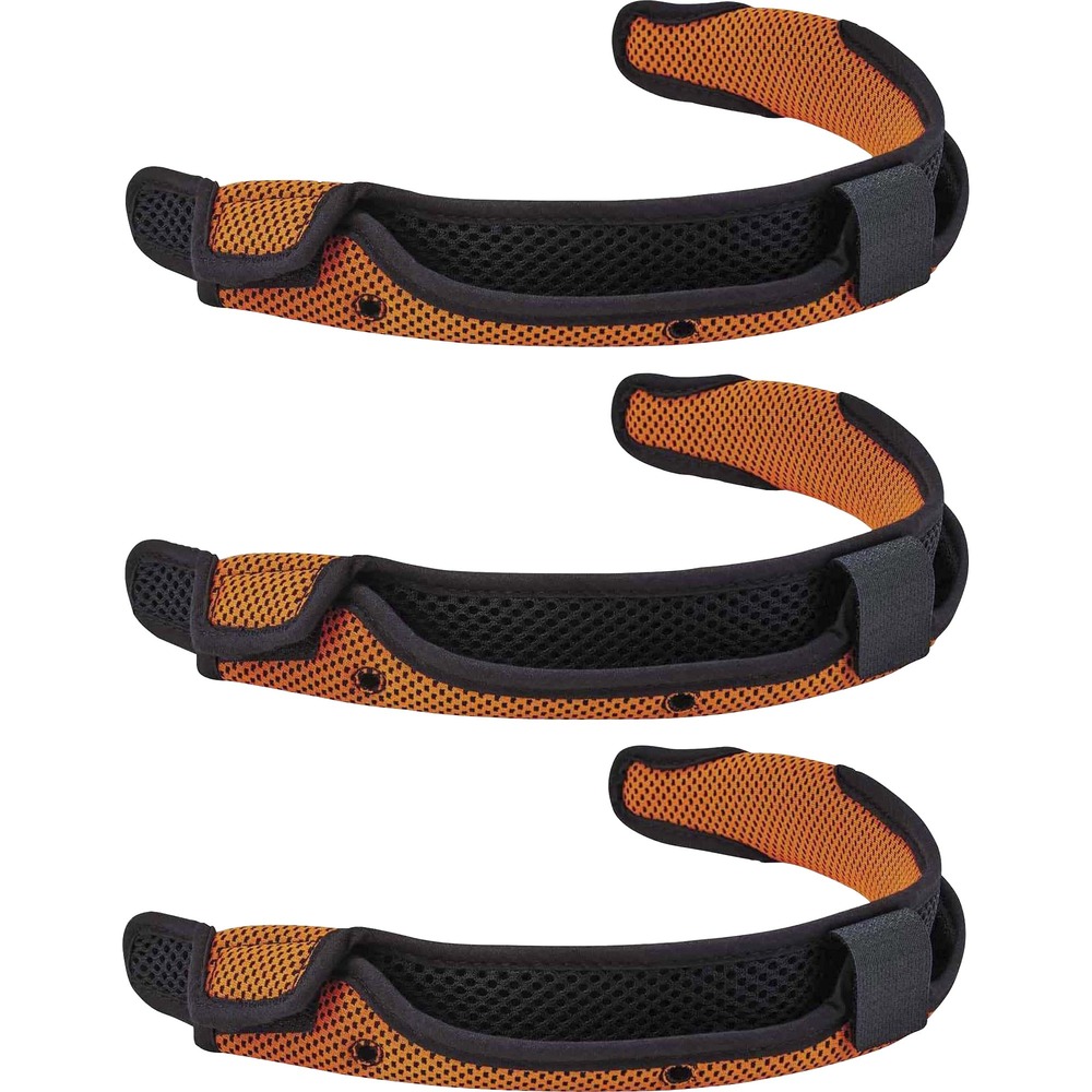 EGO60194 - Skullerz 8984 Orange Hard Hat Sweatband Replacements are specifically designed to work with Ergodyne Skullerz Hard Hats. Each quickly attaches with four hooks built into the suspension plus three integrated hook-and-loop locations on the sweatband. Replacement sweatband is breathable, washable and antimicrobial. It wicks sweat away from the top of your head to keep you cool and dry. Antimicrobial treatment and washability help keep the sweatband fresh.