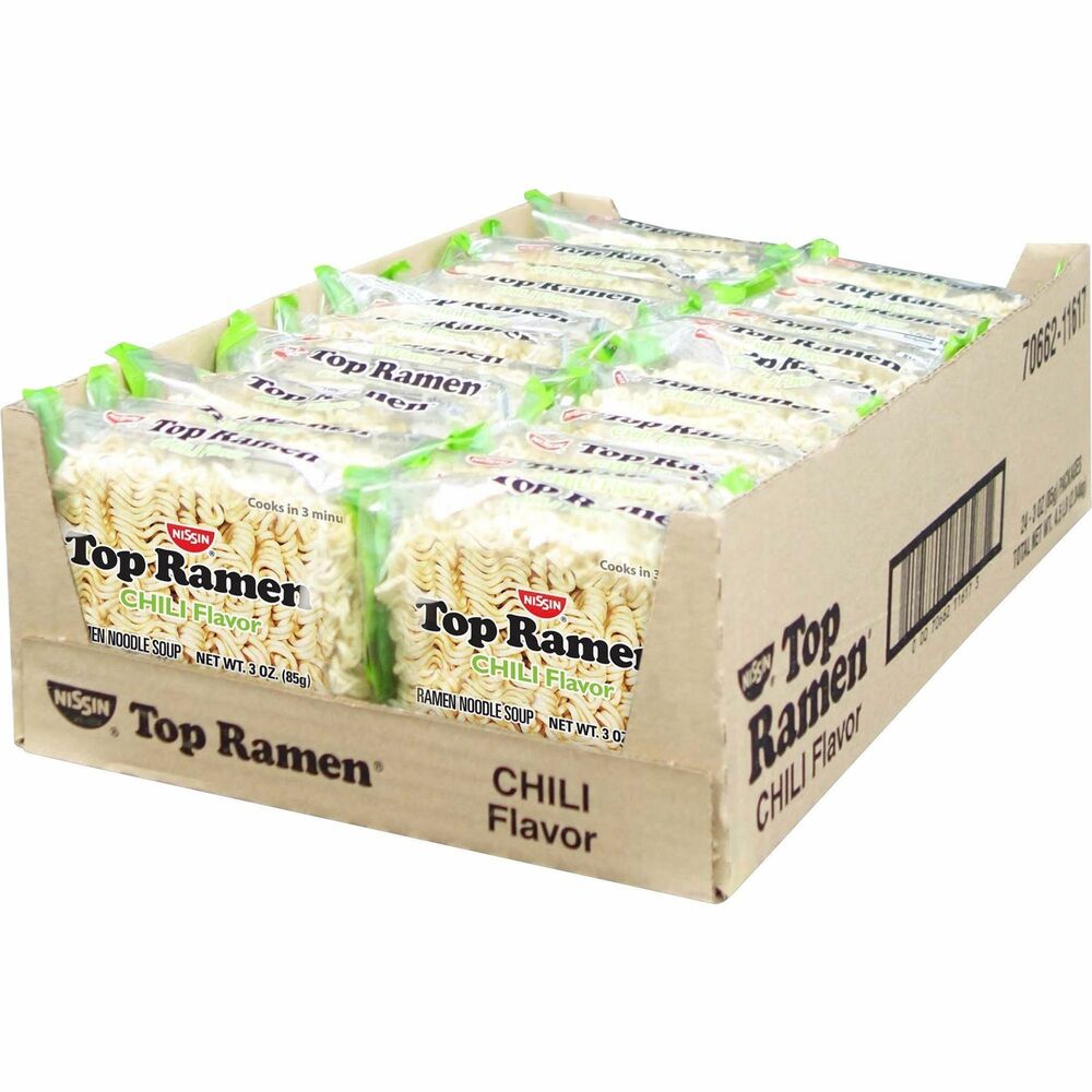 NSF11617 - Delicious as is or tossed with your favorite ingredients, Top Ramen Chili Flavor is always a simple pleasure. With reduced sodium content and no added MSG, the great taste you love has been stripped down to its essential noodle goodness.