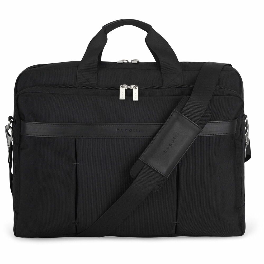 BUGEXB1707BLK - Executive briefcase offers a large storage capacity, trolley passthrough and RFID identity-theft protection. Padded laptop compartment holds laptops up to 17.3" to prevent damage during travel. Exterior zippered pocket lets you quickly reach your frequently used items. Smooth carry handle and removable, tangle-free shoulder strap offer multiple options for comfortable transportation. Briefcase is made of sturdy ballistic nylon with a vegan leather trim for style and protection.