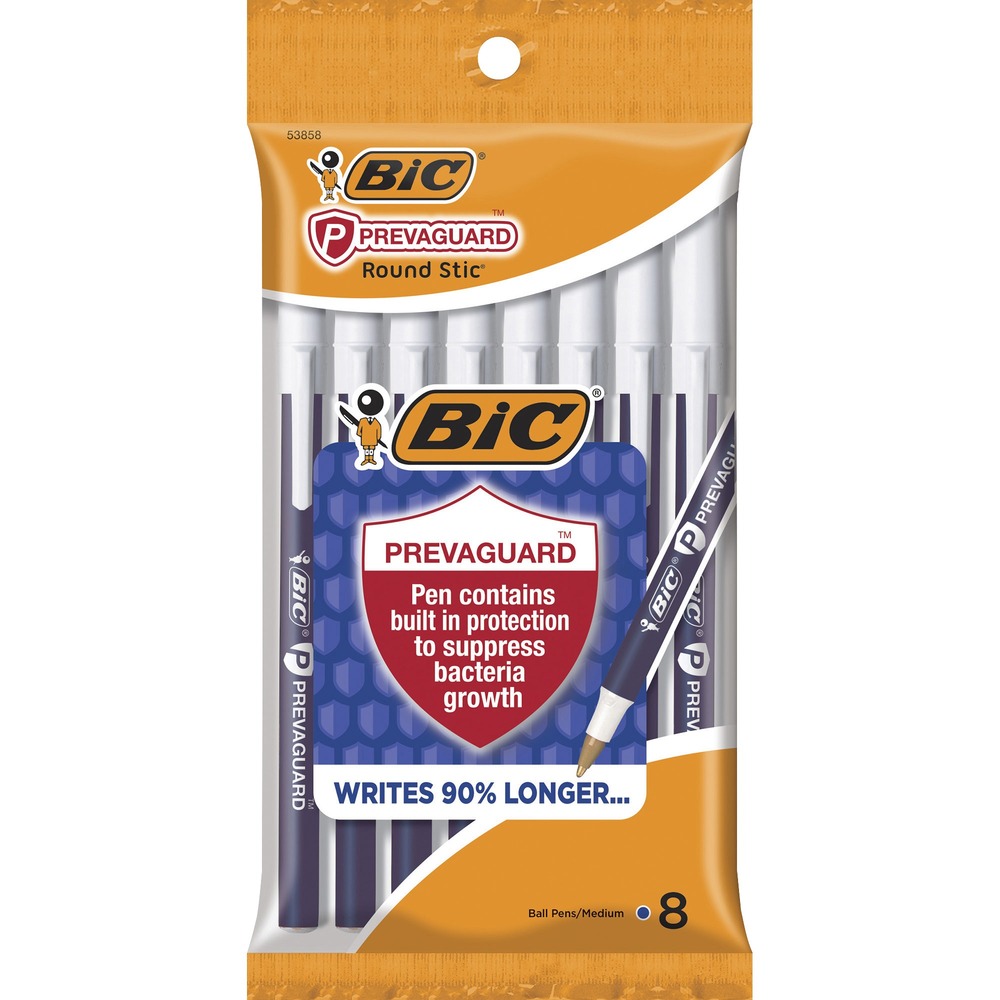 BICGSAMP81BE - BIC PrevaGuard Round Stic Ballpoint Pen contains built-in protection on the pencil to suppress bacteria growth. EPA-registered antimicrobial agent is molded directly into the pencil. This helps protect the pen by suppressing the growth of bacteria, molds, mildew and fungi, especially in high-moisture environments. Lasting for the life of the plastic barrel, it also enhances pencil's freshness and fights undesired odors, staining and pencil degradation. Comfortable round barrel makes it ideal for taking notes at home, school or work. Versatile, 1.0mm ballpoint makes it a go-to-winner for everyday writing.