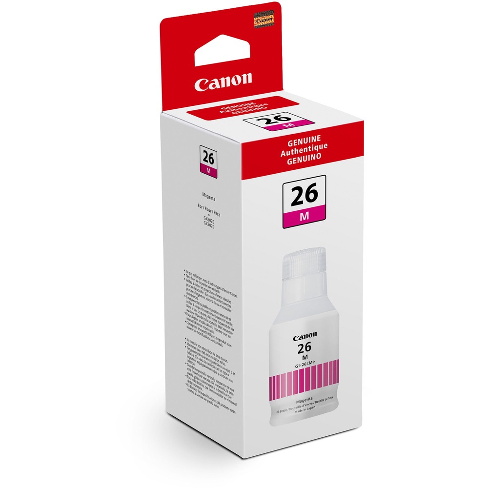 CNMGI26M - Pigment ink for select Canon MAXIFY MegaTank printers delivers sharp, crisp color documents. No-squeeze bottle is easy to use. Specialized Keyed Bottle shape is designed so each color only fits and fills the correct ink tank. Genuine Canon inks provide peak performance that is specifically designed for compatible Canon printers. This high-yield bottle of pigment ink is made for use in MAXIFY GX7020 and GX6020 Wireless MegaTank All-in-One Printers. It yields approximately 14,000 pages.