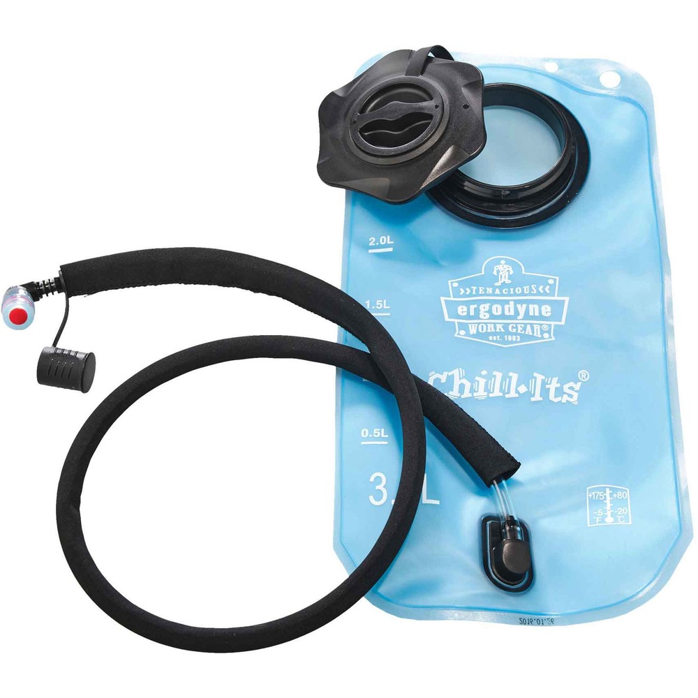 EGO13059 - 5051B Bladder Replacement is handy when your old hydration bladder needs replacing for on-the-go use. Filling bladder is simple and painless with the wide, dual-cap opening that prevents dreaded spills. Drink a maximum of 3 liters of refreshing water thanks to the insulated tube that cools water in the heat. One cap is small to fill with water and drink. Other cap is large to fill with ice. Safe, clean hydration is possible with the antimicrobial bite valve and cover protecting against contaminants. High-quality thermoplastic is durable and does not have that unfortunate plastic taste or smell. It is suited with the Chill-Its 5157 Hydration Pack (not included) and 5159 Hydration Cleaning Kit (not included).