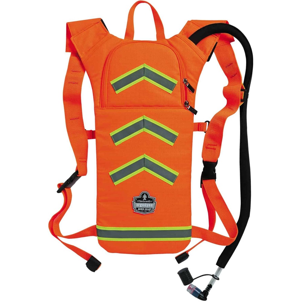 EGO13157 - Easily hydrate with on-the-go 5155 Low-Profile Hydration Pack. It holds 2 liters to instantly access water from anywhere. Safe, clean hydration is possible with the antimicrobial bite valve and cover that protects against contaminants. Water remains cool in the heat with insulated pack and tube. Filling the bladder is simple and painless with the wide, dual-cap opening that prevents dreaded spills. High-quality thermoplastic is durable and does not have that unfortunate plastic taste or smell. You can wear the pack on your shoulders for hours thanks to the lightweight material. Durable, 600D rip-stop polyester creates a water-resistance and provides longevity. Hook-and-loop shoulder straps safely detach and avoid snagging when removing pack. Zippered closure keeps dirt and debris out. Top handle provides quick transport and hanging storage. Hydration pack is compatible with the Chill-Its 5159 Hydration Cleaning Kit (not included).