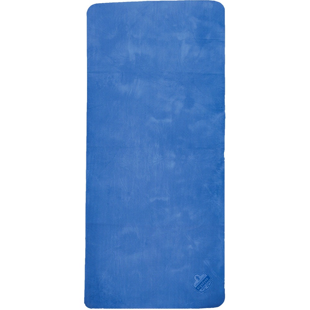 EGO12411 - 6601 Evaporative Cooling Towels provide cooling relief when wet. Just run them under water for one minute or until saturated, wring out the excess water and allow the cooling relief to do the rest. PVA cooling material absorbs water, and once it starts evaporating, the cooling sensation begins. Relax in the heat knowing the cooling features will keep you from overheating. Reduce the chances of heat exhaustion and fights fatigue while working or playing outside. Towels can even bring down fevers, hot flashes or night sweats. They are great for working construction, landscaping, mining and more. Towels are even beneficial for outdoor activities like hiking, camping and fishing. Thin, lightweight material can easily fit around your neck or head to keep you cool in the heat. If they start getting too dry, most likely 4 hours after a single soak, then just re-wet and use again. Towels are machine-washable with mild detergent and should be air-dried.