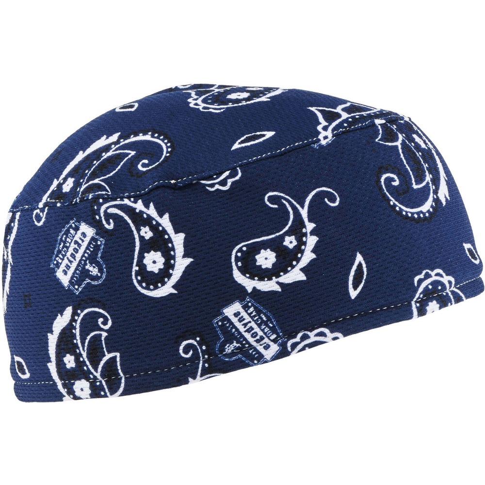 EGO12509 - 6630 Skull Cap is a low-profile cap featuring a wide, absorbent, terry cloth sweatband to manage perspiration away from your eyes, face and glasses. Hi-Cool moisture-management fabric is stretchy enough to fit most heads and can be worn under a hard hat or on its own to provide sun-blocking protection. Cap is great for construction workers, landscapers, roofers and more. Wear this skull cap to reduce the risk of heat stress while mountain biking, motorcycling, gardening, hiking, playing sports and more.