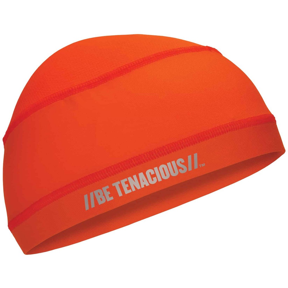 EGO12688 - 6632 Cooling Skull Cap is a low-profile cap that wicks away moisture when worn dry and provides evaporative cooling relief when worn wet. Stretchy, performance knit fabric uses UPF 50 plus sun protection to protect against harmful UV rays. Elastic band lines the interior for a snug, comfortable fit. Just soak this cap in water until saturated and then wring out excess water. Evaporative cooling process begins instantly and lasts for hours. When wearing dry, moisture-wicking fabric draws perspiration away to help keep you dry. Anti-odor treatment keeps this skull cap fresh. Reflective accents ensure workers are seen in low-light conditions. Low-profile design fits comfortably under a hard hat or helmet. Cap is great for construction, landscaping, roofing or working in the heat. It also reduces the risk of heat stress while mountain biking, motorcycling, gardening, hiking, playing sports and more.