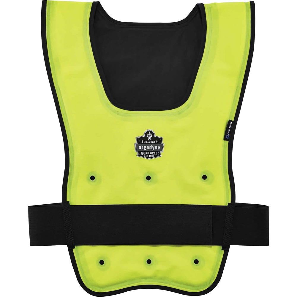 EGO12685 - 6687 Dry Evaporative Cooling Vest offers immediate, dry cooling relief that lasts up to 3 days. Evaporative technology keeps you completely dry and comfortable compared to other vests that require soaking. Fill vest with 13 to 20 oz. (400 to 600 ml) of water for immediate cooling relief. Refrigeration nor gels are needed to cool the vest. High humidity levels can slow down airflow and may reduce cooling abilities. Constructed with high-visibility, industrial-grade nylon to perform in toughest conditions. Design features an elastic hook-and-loop belt that allows a snug, customizable fit. Vest is perfect for anyone working or playing outside in the heat. It is ideal for workers in construction, carpentry, mining, landscaping and more. You can even it while doing activities such as gardening, running, hiking and others. Machine-wash and hang dry for longer life.
