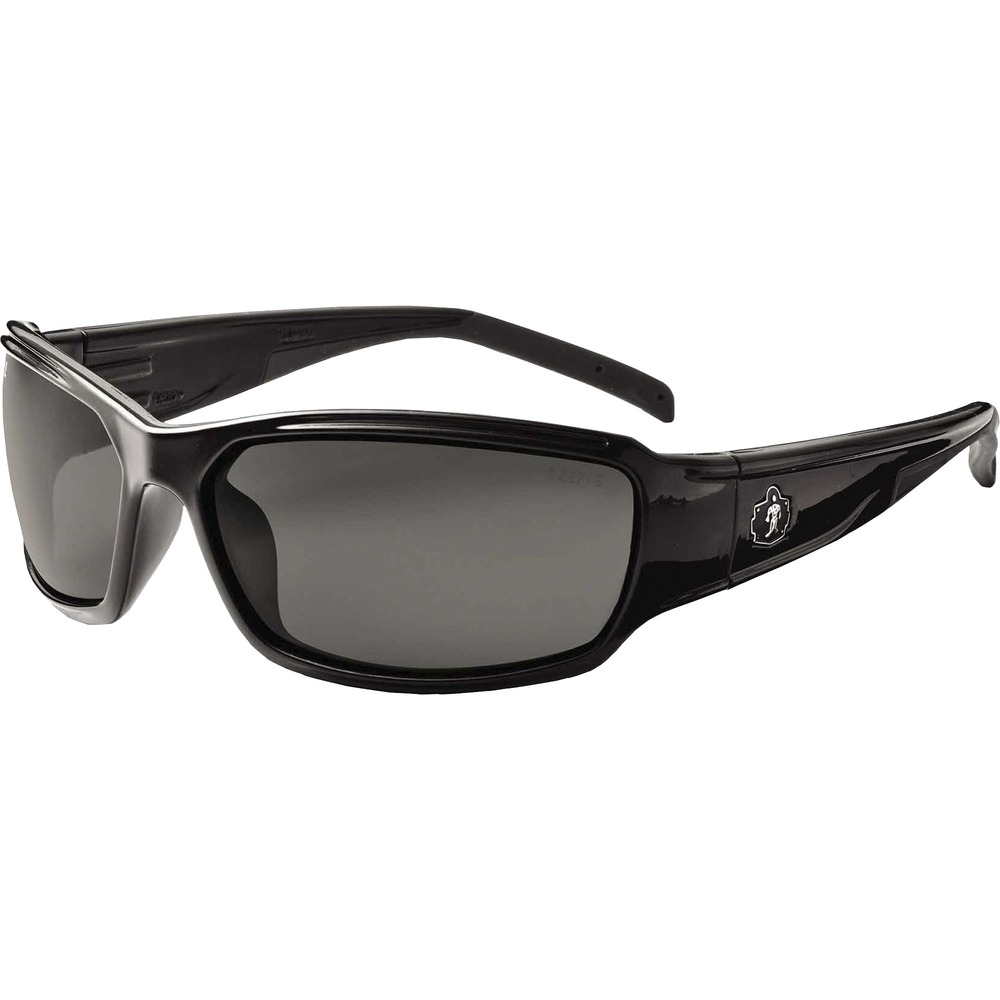 EGO51030 - Thor Smoke Lens Safety Glasses feature tough, scratch-resistant lenses that filter 99.9 percent of harmful UVA, UVB and UVC rays to keep your eyes protected from the sun. Sleek, blade-style design provides a sporty look. Durable frames bend and flex without breaking. Flexible, rubber temples and nonslip nose offer a comfortable fit for all-day wear. Glasses are perfect for outdoors or in bright light. Impact-resistant glasses are tested and approved by ANSI Z87.1 plus for High Velocity Impact Protection and CSA Z94.3. They're MIL-PRF 32432 approved for ballistic impact by withstanding a steel projectile shot from 660' away and 201m per second. Safety sunglasses protect your eyes during outdoor work like construction, carpentry/woodworking or landscaping. They're also great for outdoor hobbies like boating, skiing, fishing, hunting/shooting, sports and more.